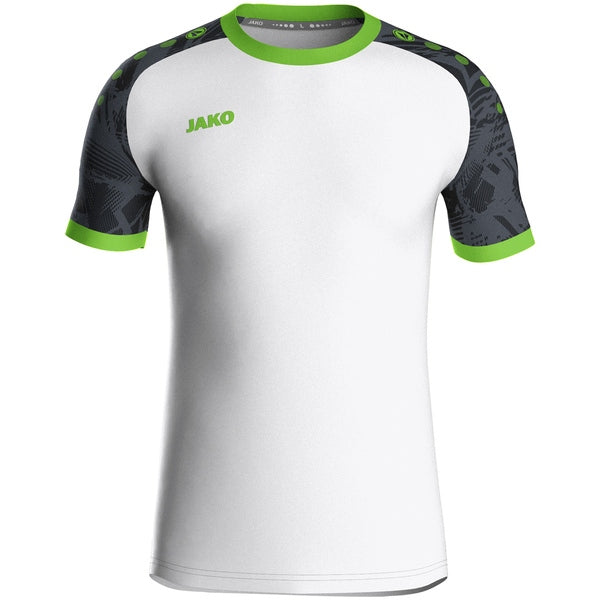 JAKO Shirt Iconic KM - wit/zwart/fluogroen