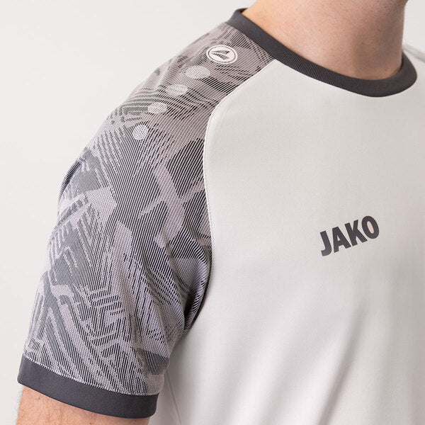 JAKO Shirt Iconic KM - wit/zachtgrijs/antra light