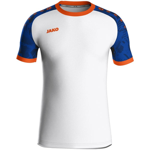 JAKO Shirt Iconic KM - wit/sportroyal/fluo oranje