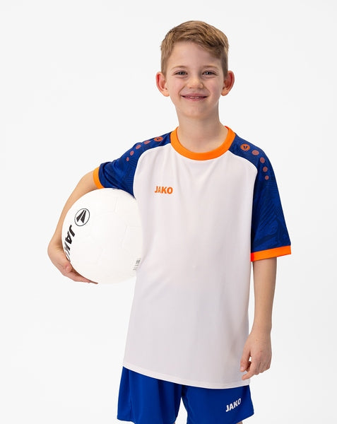 JAKO Shirt Iconic KM - wit/sportroyal/fluo oranje