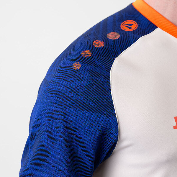 JAKO Shirt Iconic KM - wit/sportroyal/fluo oranje