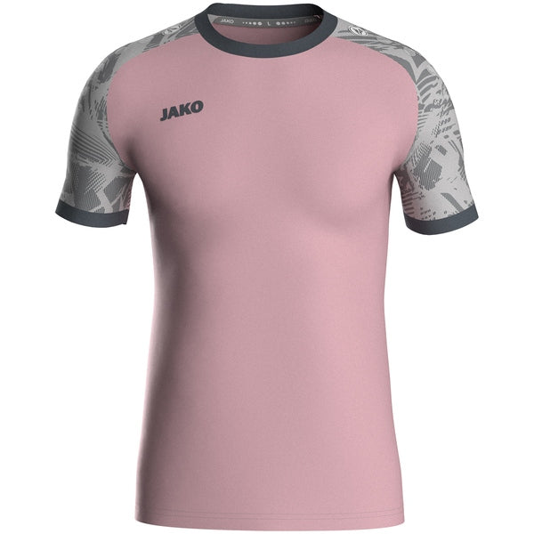 JAKO Shirt Iconic KM - antiek roze/zachtgrijs/antra light