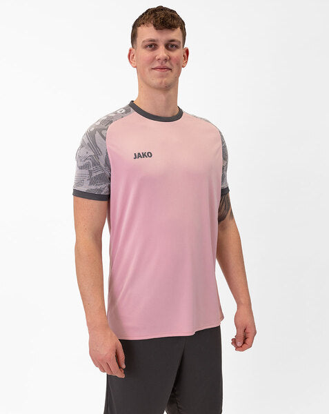 JAKO Shirt Iconic KM - antiek roze/zachtgrijs/antra light