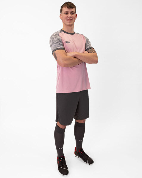 JAKO Shirt Iconic KM - antiek roze/zachtgrijs/antra light