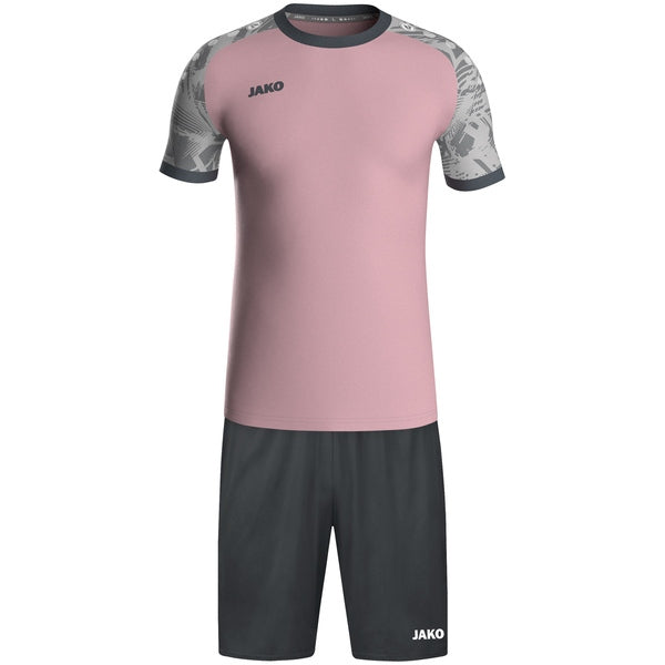 JAKO Shirt Iconic KM - antiek roze/zachtgrijs/antra light