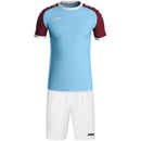 JAKO Shirt Iconic KM - zachtblauw/wijnrood