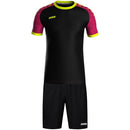 JAKO Shirt Iconic KM - zwart/pink/fluogeel