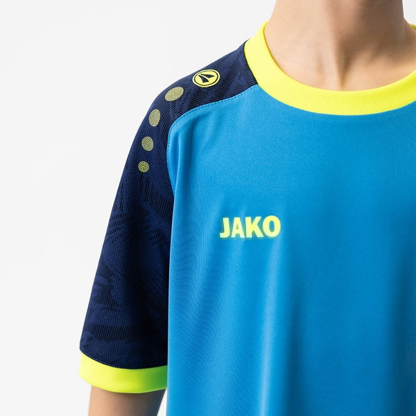 JAKO Shirt Iconic KM - JAKO-blauw/marine/fluogeel