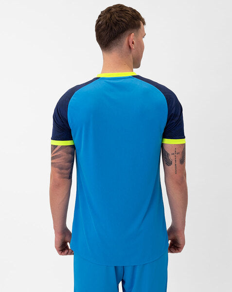 JAKO Shirt Iconic KM - JAKO-blauw/marine/fluogeel