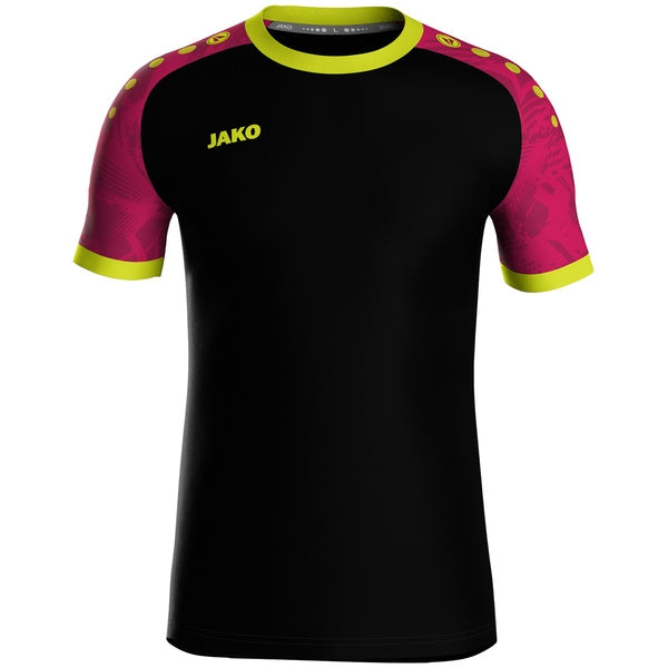 JAKO Shirt Iconic KM - zwart/pink/fluogeel