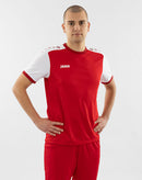 JAKO Shirt Dynamic korte mouw - rood/wit/donkerrood