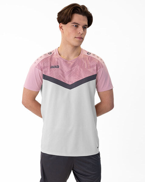JAKO T-shirt Iconic - zachtgrijs/antiek roze/anthra light