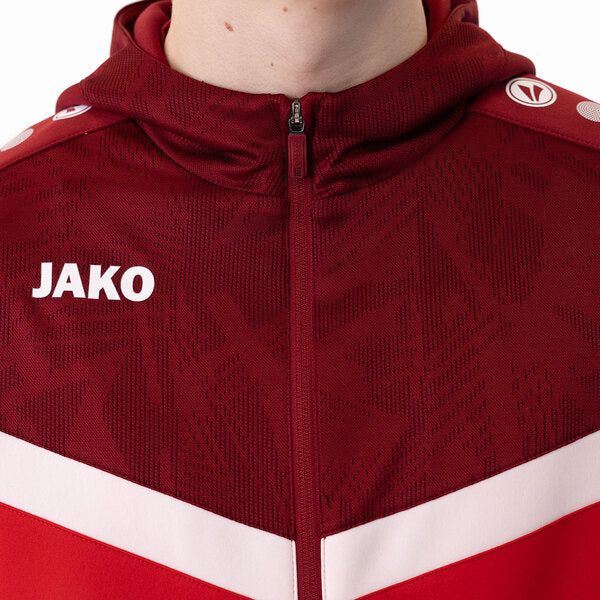 JAKO Jas met kap Iconic - rood/wijnrood