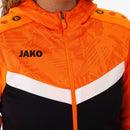 JAKO Jas met kap Iconic - zwart/fluo oranje