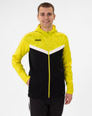 JAKO Jas met kap Iconic - zwart/zachtgeel