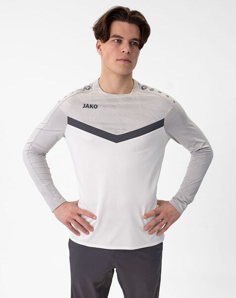 JAKO Sweater Iconic - wit/zachtgrijs