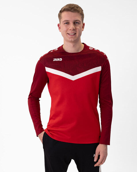 JAKO Sweater Iconic - rood/wijnrood