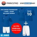 JAKO Trainingsset Kinderen blauw | T-Shirt + Short inclusief opdruk