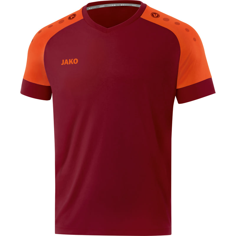 Shirt Champ 2.0 KM - wijnrood/fluo oranje