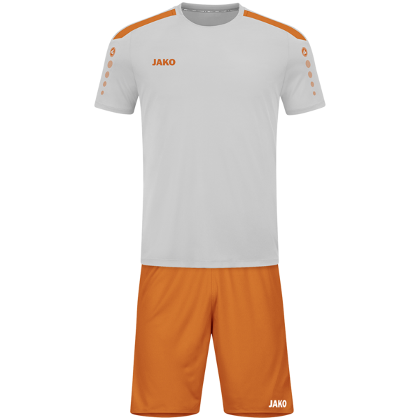 JAKO T-Shirt Power KM - zachtgrijs/fluo oranje