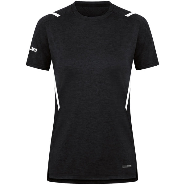 T-shirt Challenge - zwart gemeleerd/wit