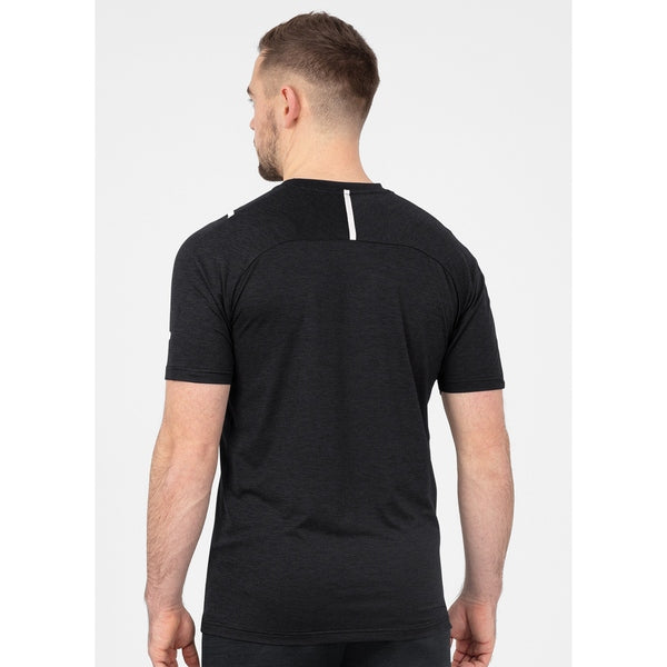 T-shirt Challenge - zwart gemeleerd/wit
