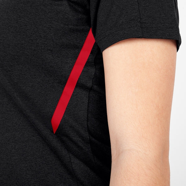 T-shirt Challenge - zwart gemeleerd/rood