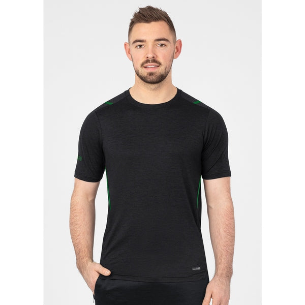 T-shirt Challenge - zwart gemeleerd/sportgroen