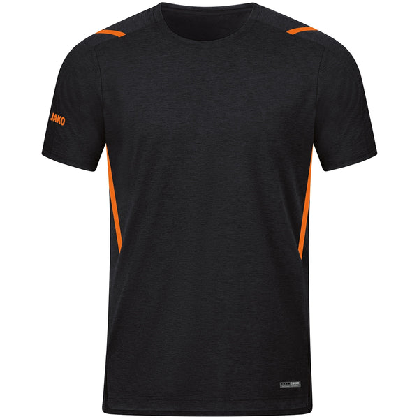 T-Shirt Challenge - schwarz meliert/fluo orange