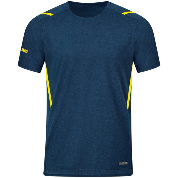 T-Shirt Challenge - marine meliert/fluoreszierend gelb