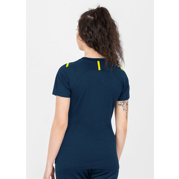T-shirt Challenge - marine gemeleerd/fluogeel