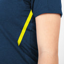 T-Shirt Challenge - marine meliert/fluoreszierend gelb