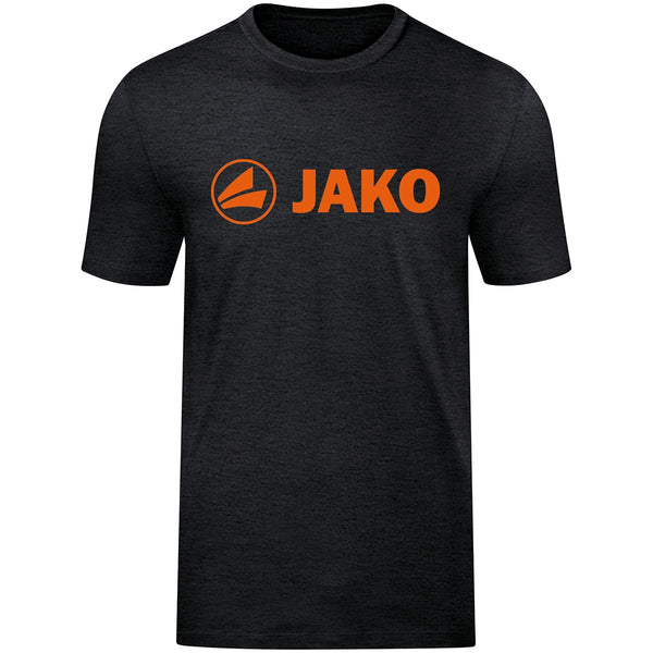 T-shirt JAKO zwart gemeleerd/fluo oranje