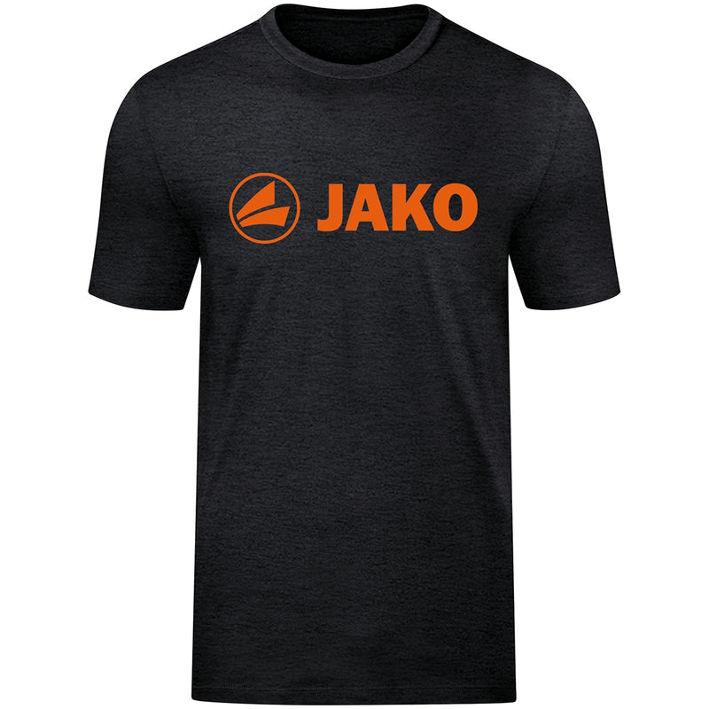 T-shirt JAKO zwart gemeleerd/fluo oranje