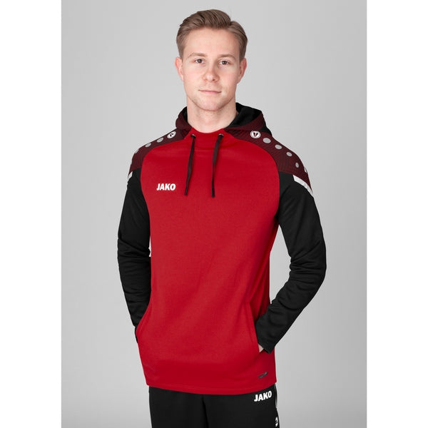 JAKO Sweater met kap Performance - rood/zwart
