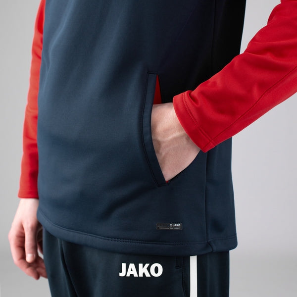 JAKO Sweater met kap Performance - marine/rood