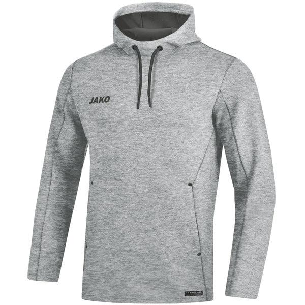 JAKO Sweater met kap Premium Basics - lichtgrijs gemeleerd