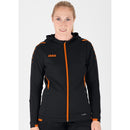 Jas met kap Challenge - zwart/fluo oranje