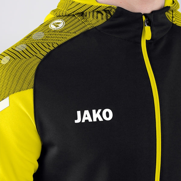 JAKO Jacke mit Kapuze Performance - schwarz/soft yellow
